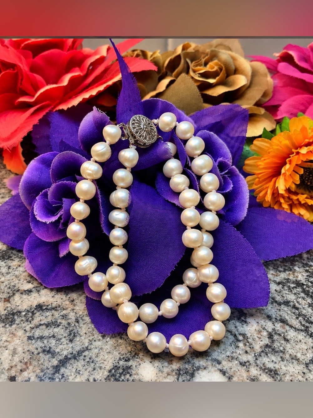 Classic natural salt water pearl double strand  Bracelet - creamy White Pearls.